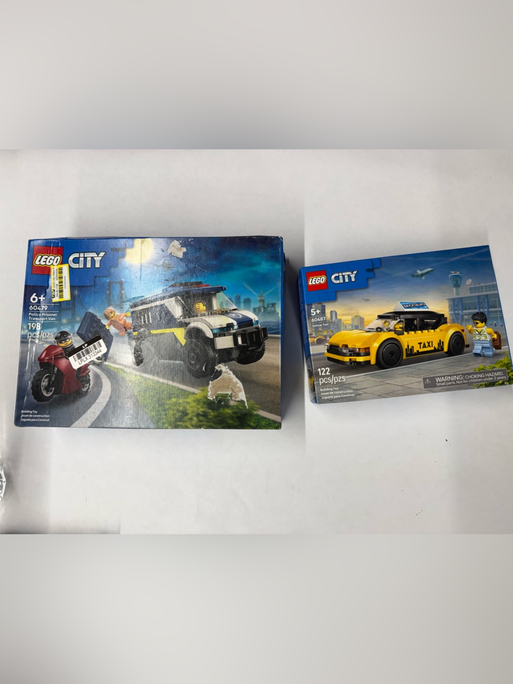 New! Lego City Police SUV and Yellow Taxi Boxed Sets — Sealed Boxes — Ages 5+